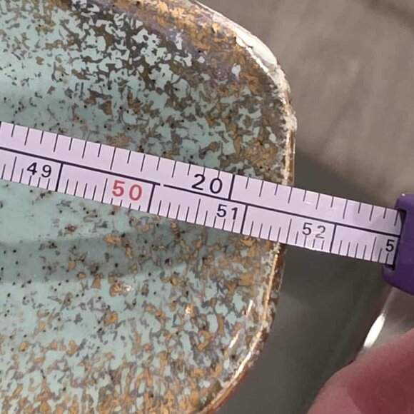 Vintage Ceramic Plate J&S U.S.A. Calif Orig. - Mid-Century (MCM), Sky Blue Glaze - Picture 10 of 13